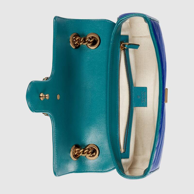 Gucci GG Marmont Small Matelasse Shoulder Bag 443497 Blue